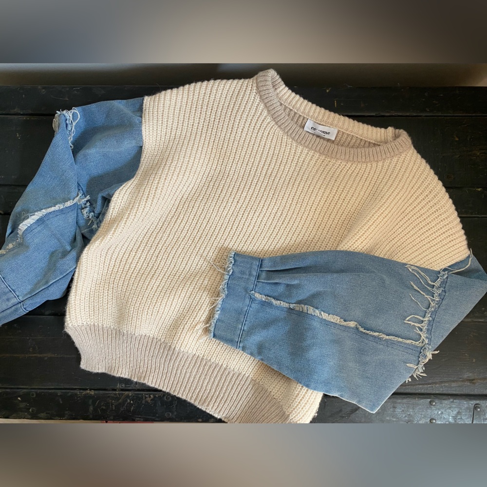 VICI Eesome CREAM and DENIM Sweater